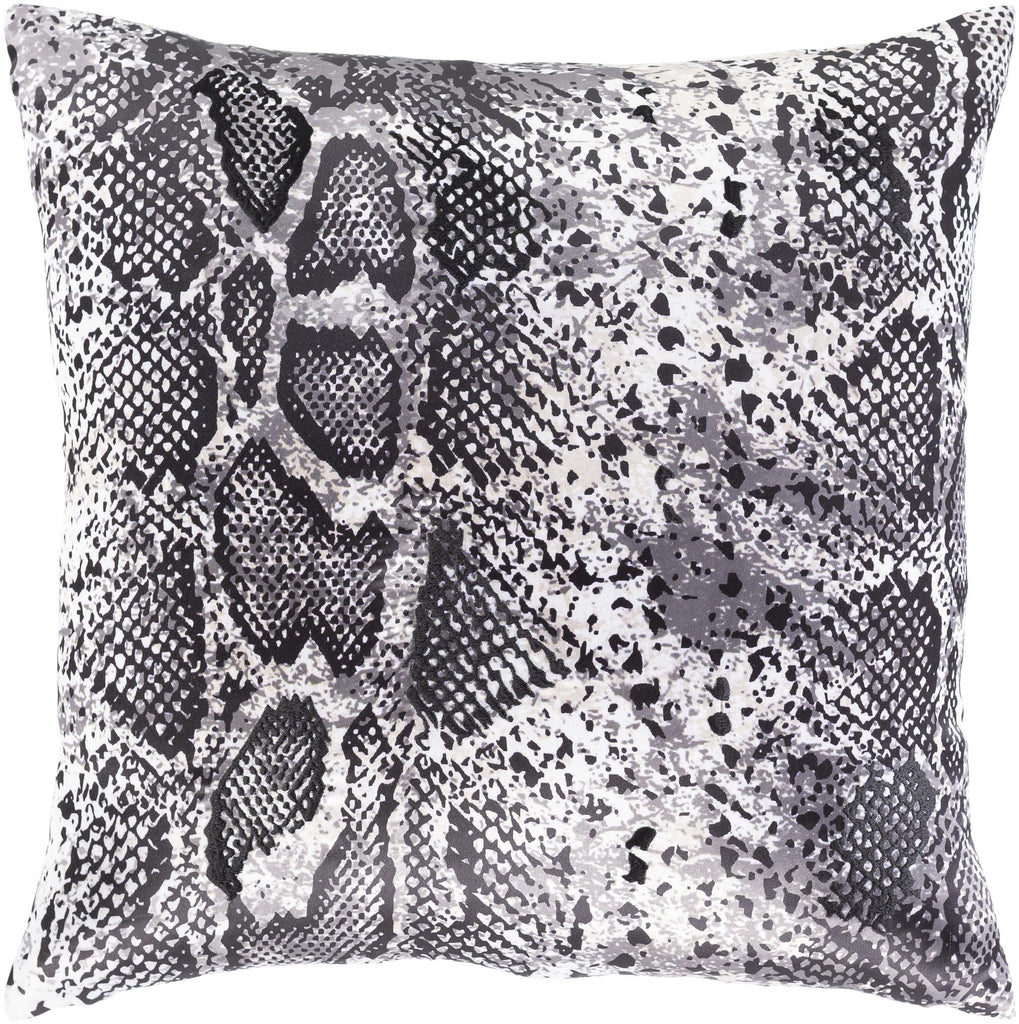 Surya Safari SFR-002 Black Charcoal 18"H x 18"W Pillow Cover