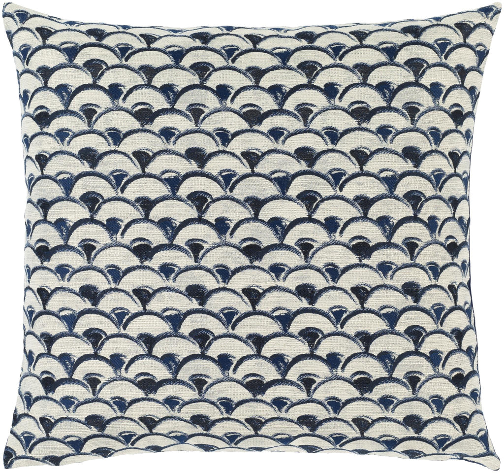 Surya Sanya Bay SNY-004 Ink Blue Ivory 18"H x 18"W Pillow Cover