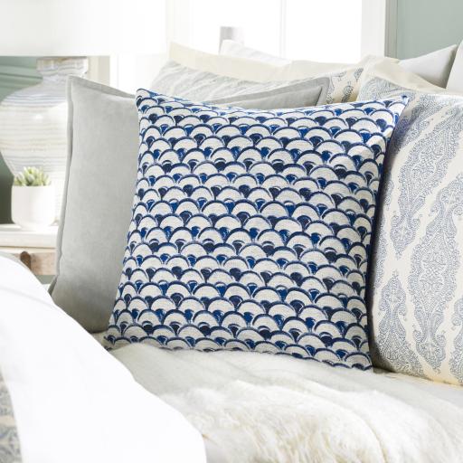 Surya Sanya Bay SNY-004 Ink Blue Ivory 20"H x 20"W Pillow Kit