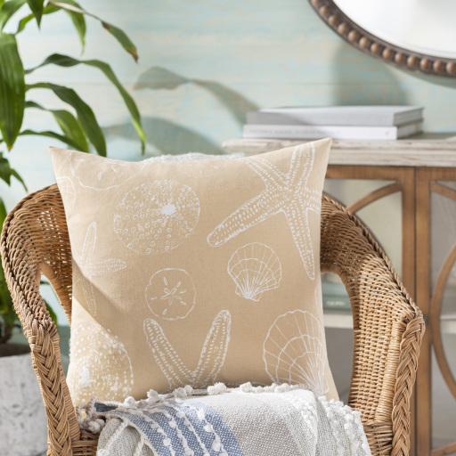 Surya Sea Life SLF-009 18"H x 18"W Pillow Cover