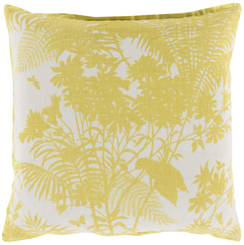 Surya Shadow Floral FBS-003 Blush Yellow 20"H x 20"W Pillow Cover