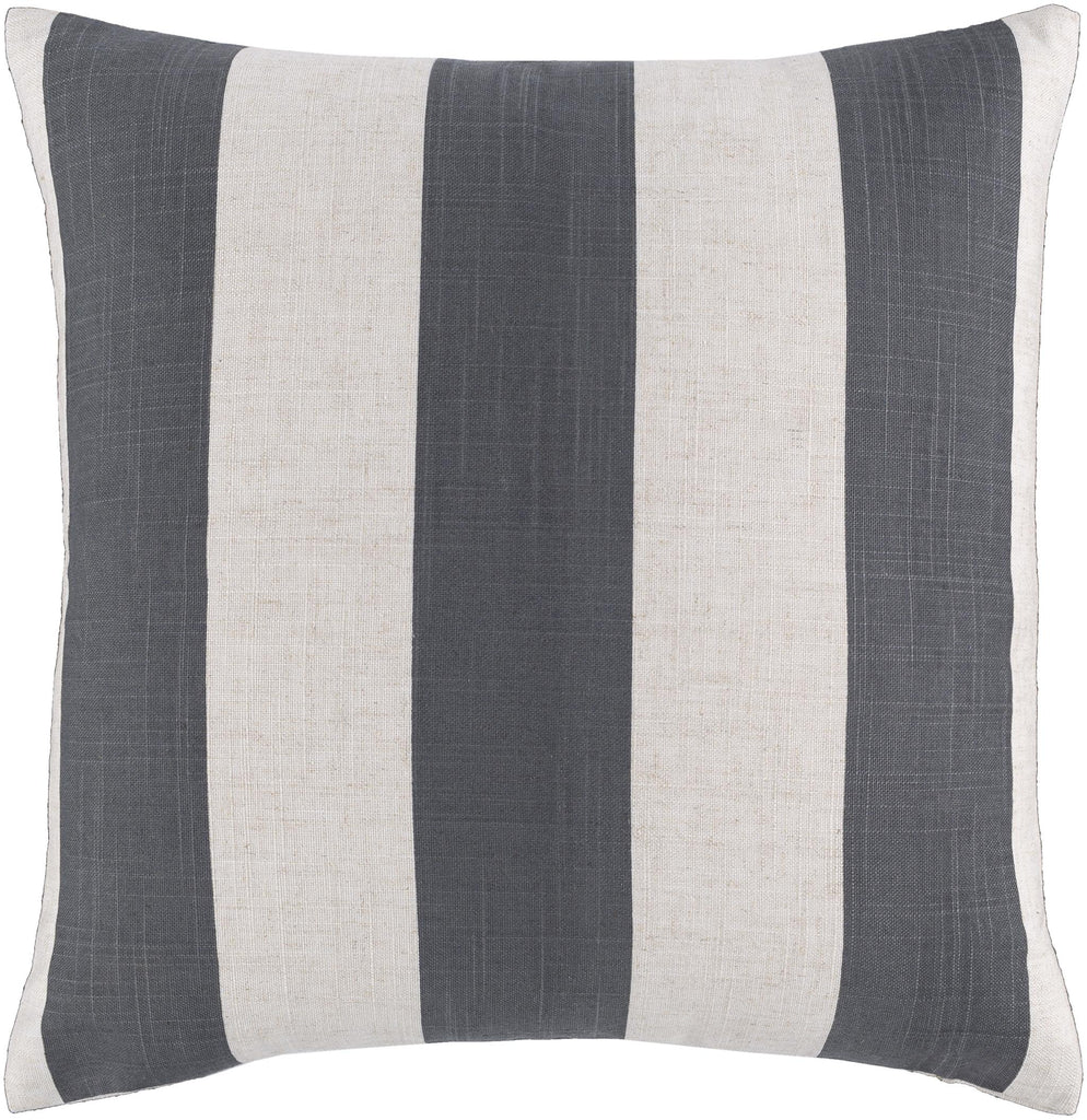 Surya Simple Stripe JS-009 Black Ivory 18"H x 18"W Pillow Cover
