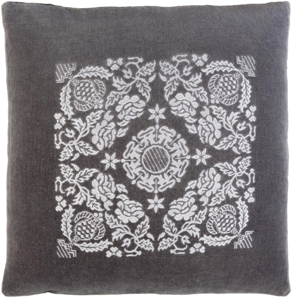 Surya Smithsonian SMI-003 Charcoal Light Gray 18"H x 18"W Pillow Cover