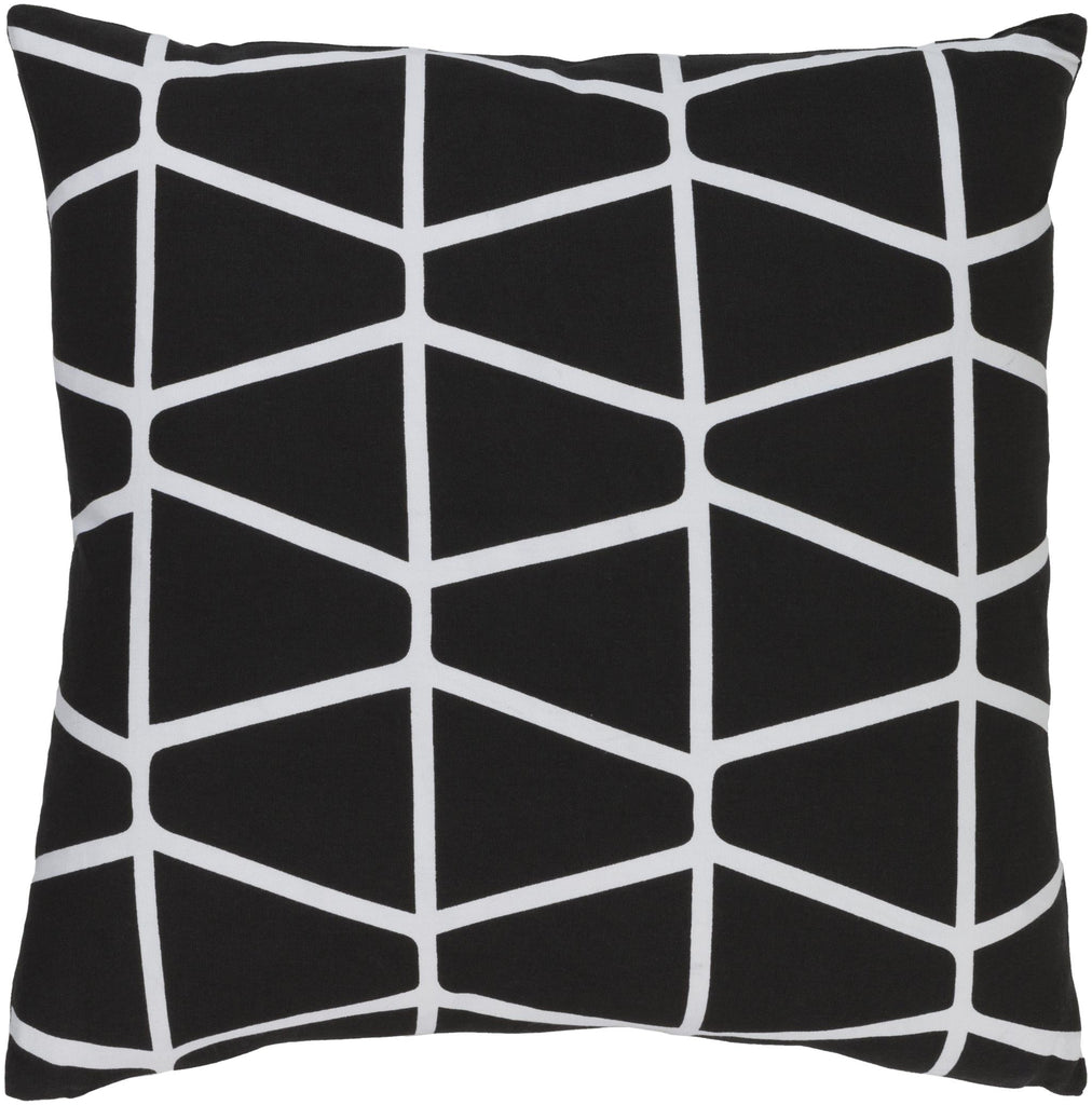 Surya Somerset SMS-034 Black White 18"H x 18"W Pillow Cover