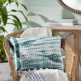 Surya Suji SJI-004 Teal White 14"H x 22"W Pillow Kit