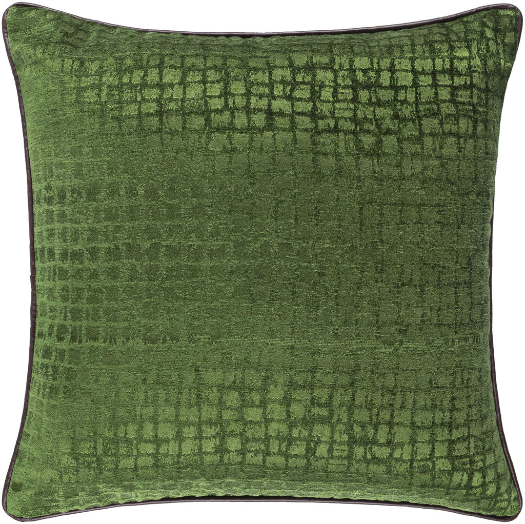 Surya Tambi TBI-006 Dark Brown Medium Green 18"H x 18"W Pillow Cover