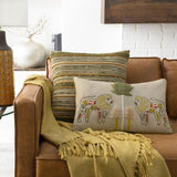 Surya Tanzania TZN-003 Beige Brick Red 22"H x 22"W Pillow Cover