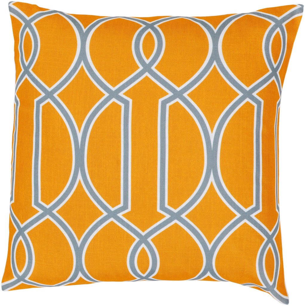 Surya Taylor FF-037 Medium Gray Orange 18"H x 18"W Pillow Cover