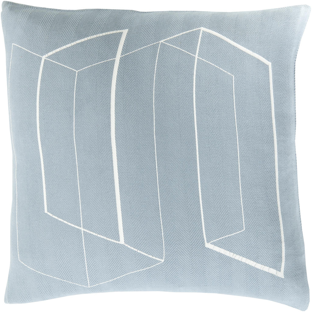 Surya Teori TO-010 Light Blue White 22"H x 22"W Pillow Cover