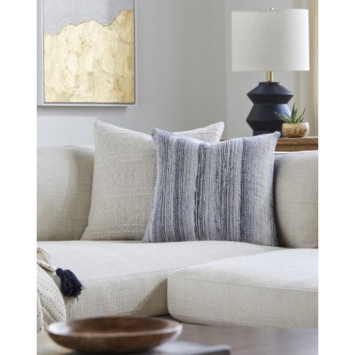 Surya Terrain TIN-001 Charcoal Cream 22"H x 22"W Pillow Cover