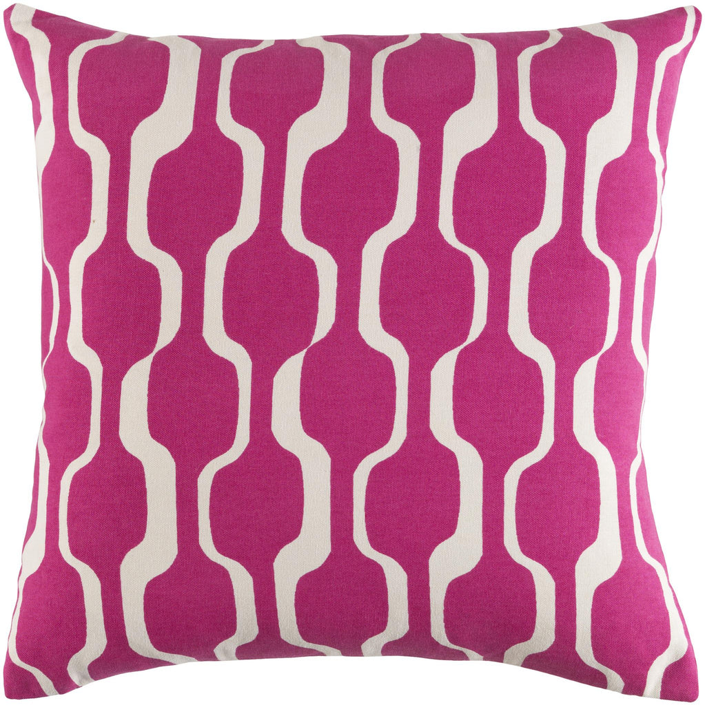 Surya Trudy TRUD-7124 Bright Pink Cream 18"H x 18"W Pillow Cover