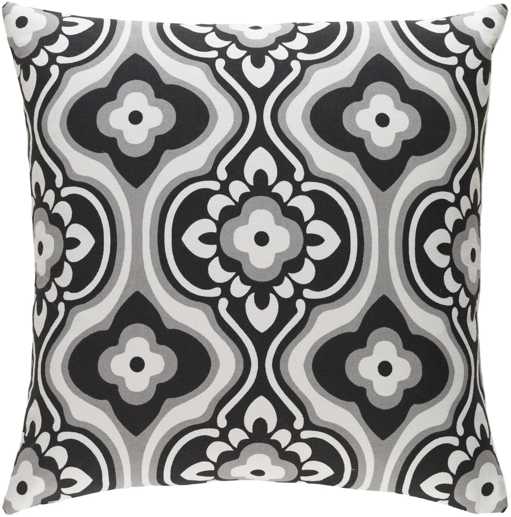 Surya Trudy TRUD-7153 Black Gray 18"H x 18"W Pillow Cover