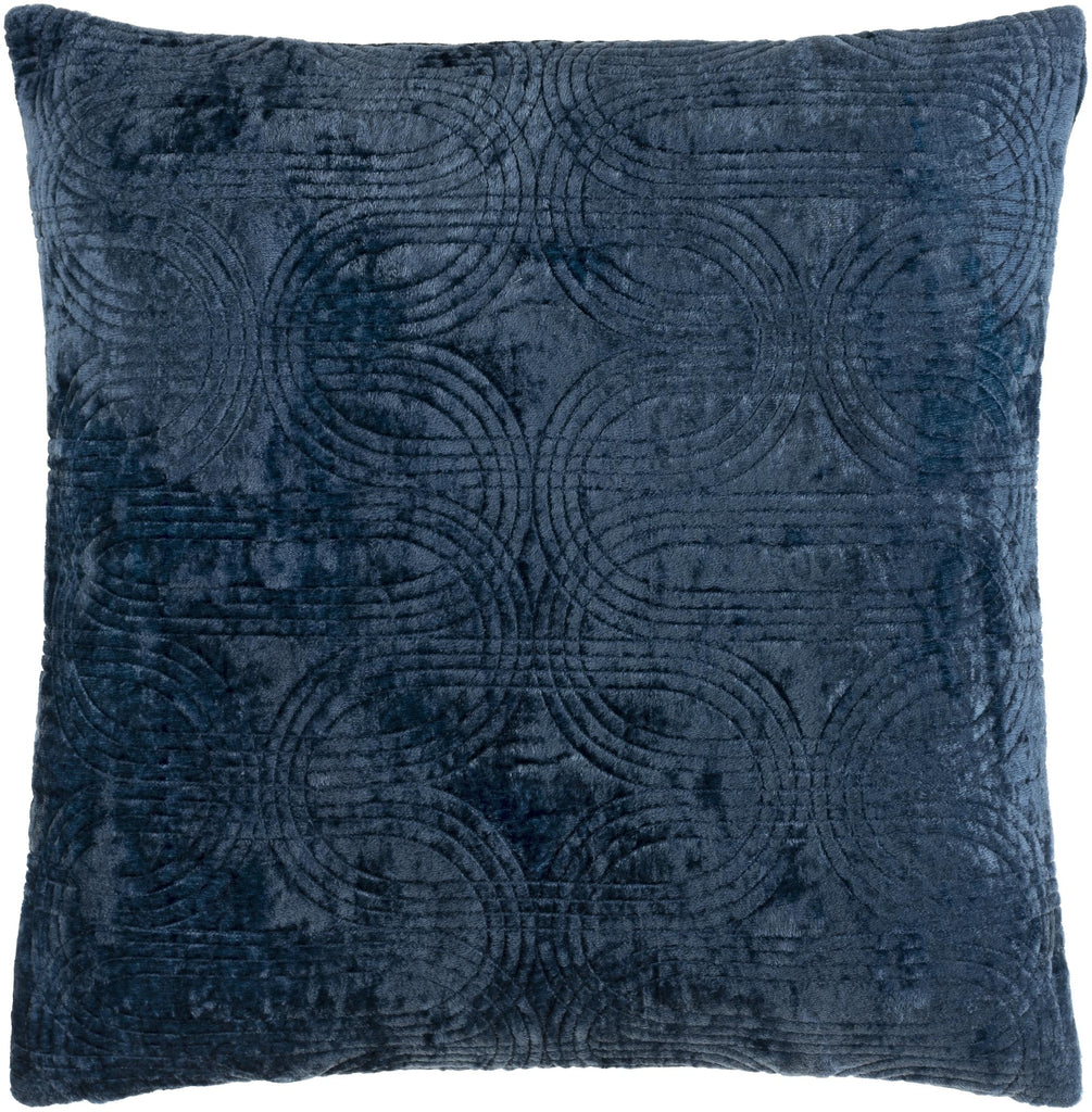 Surya Velvet Deco VDC-001 Dark Blue 18"H x 18"W Pillow Cover