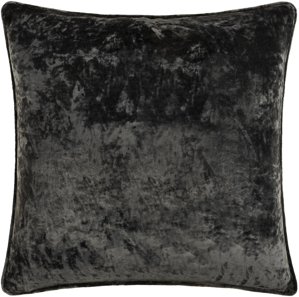 Surya Velvet Mood VMD-001 Charcoal 18"H x 18"W Pillow Cover