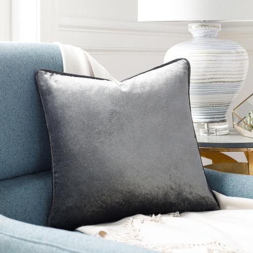 Surya Velvet Mood VMD-001 Charcoal 18"H x 18"W Pillow Kit
