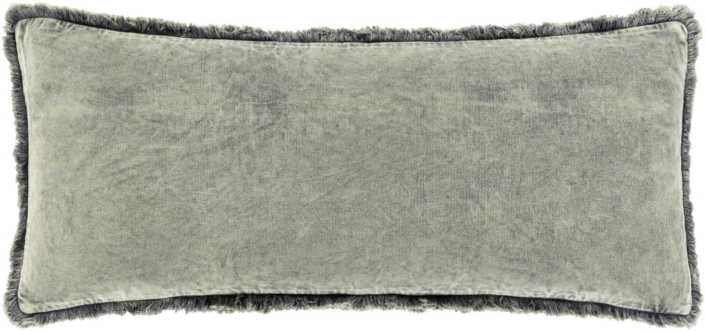 Surya Washed Cotton Velvet WCV-008 Slate 12"H x 30"W Pillow Cover