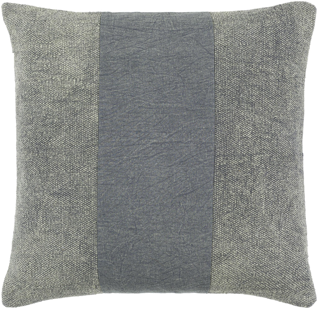 Surya Washed Stripe WSS-002 Gray 18"H x 18"W Pillow Cover