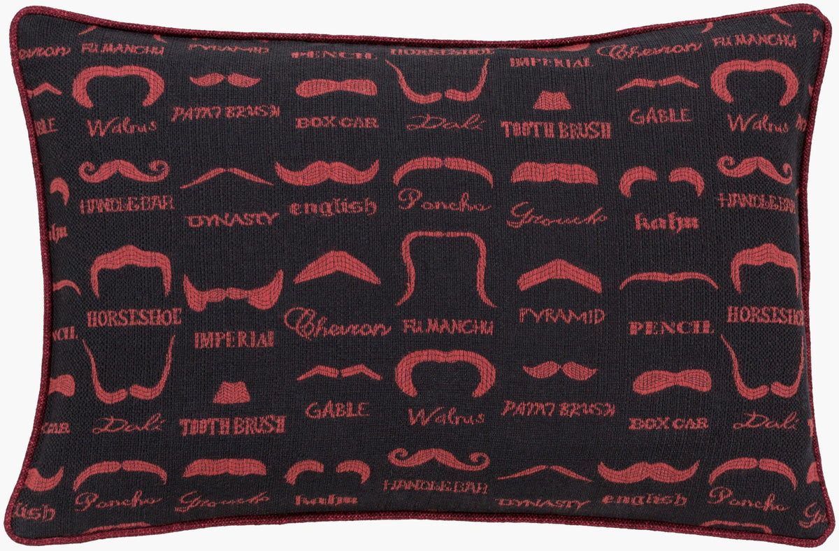 Surya Wax that Stache WTS-002 13"L x 19"W Pillow Cover
