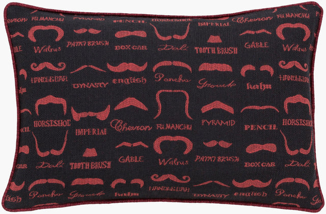 Surya Wax that Stache WTS-002 13"L x 19"W Pillow Cover