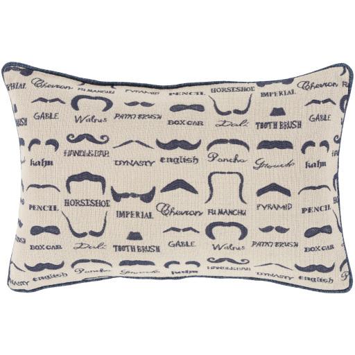 Surya Wax that Stache WTS-004 13"H x 19"W Pillow Cover