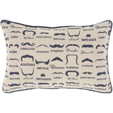 Surya Wax that Stache WTS-004 13"H x 19"W Pillow Cover