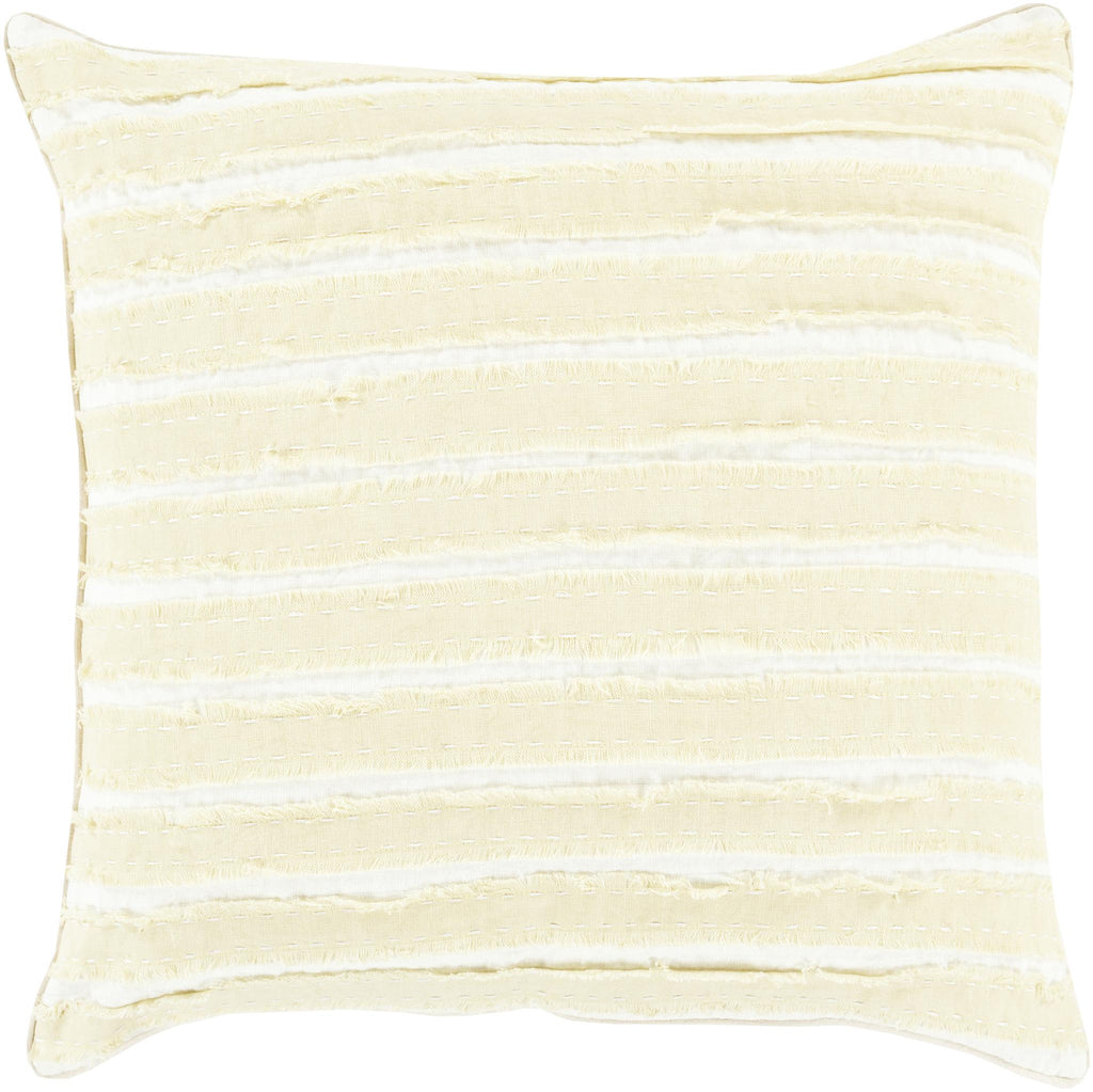 Surya Willow WO-001 Cream Grass Green 18"H x 18"W Pillow Cover