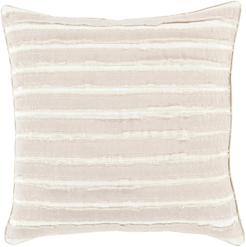 Surya Willow WO-002 Cream Taupe 20"H x 20"W Pillow Cover