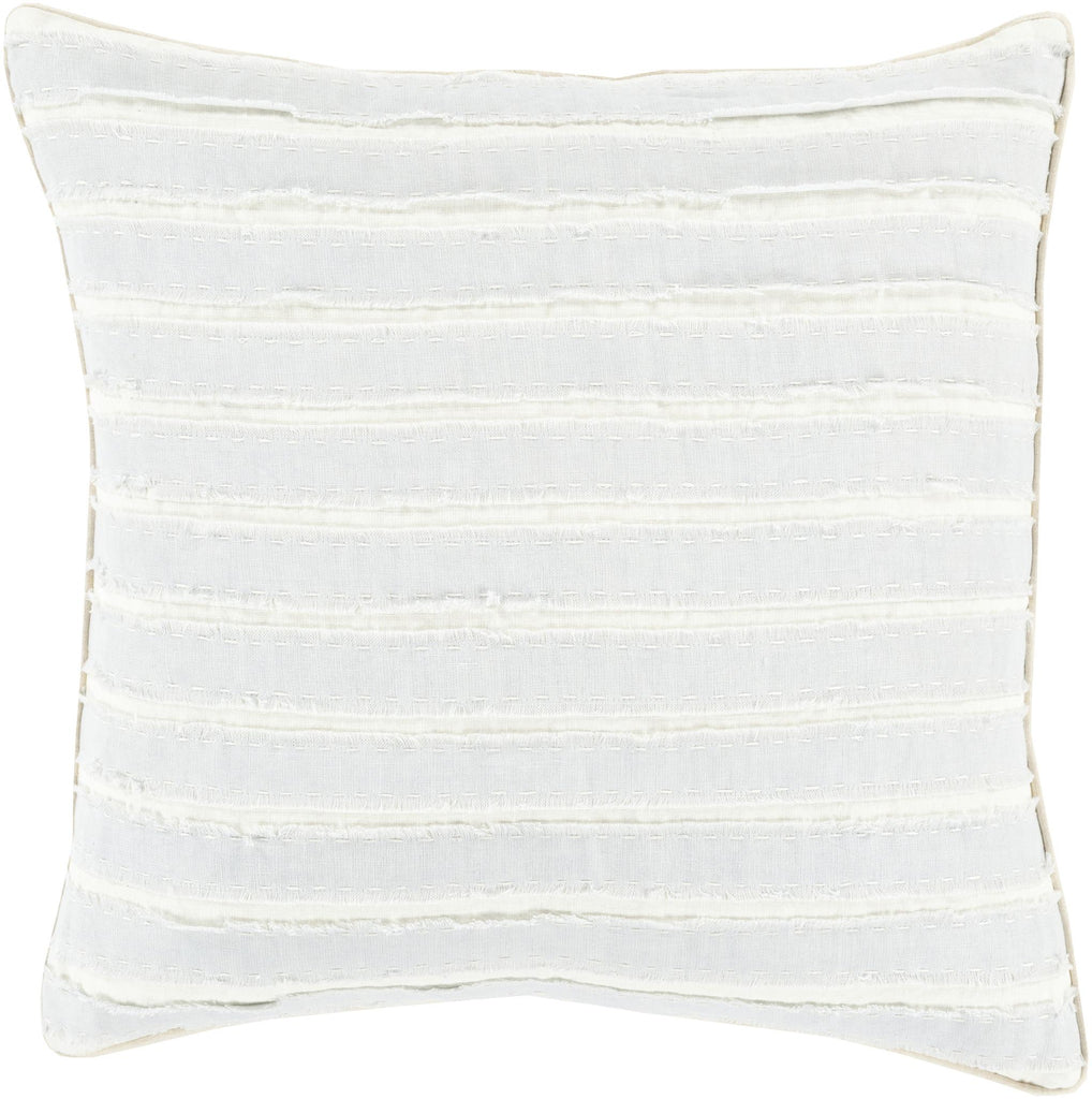 Surya Willow WO-003 Cream Ice Blue 18"H x 18"W Pillow Cover