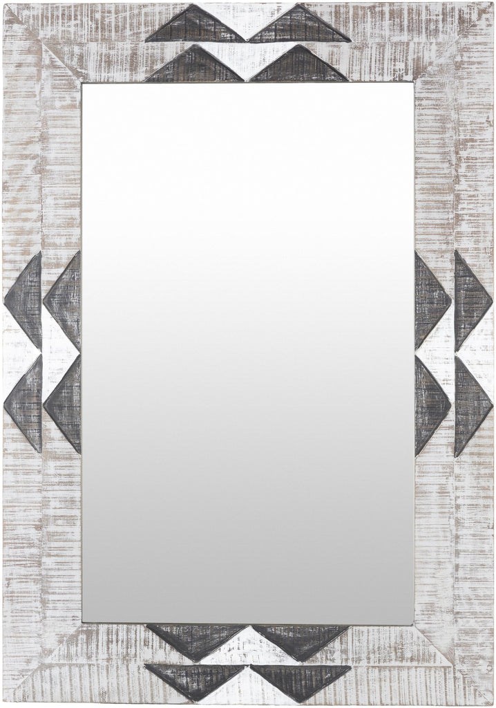 Surya Amrapali ARP-001 Charcoal White 40"H x 28"W x 2.8"D Mirror