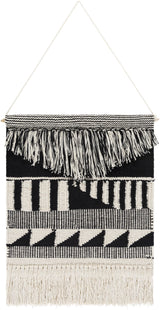 Surya Latham LAT-1000 Black Cream 24"H x 17"W Wall Hanging