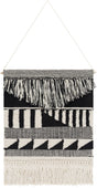 Surya Latham LAT-1000 Black Cream 24"H x 17"W Wall Hanging