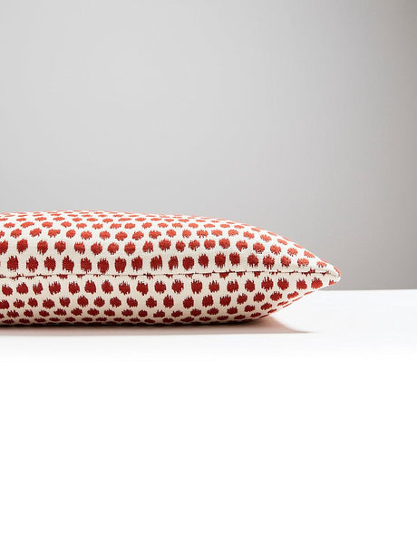 Scalamandre Dot Weave 14 X 22 - Carnelian Decorative Pillow
