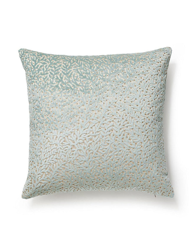 Scalamandre Corallina Velvet 22 X 22 - Lagoon Decorative Pillow