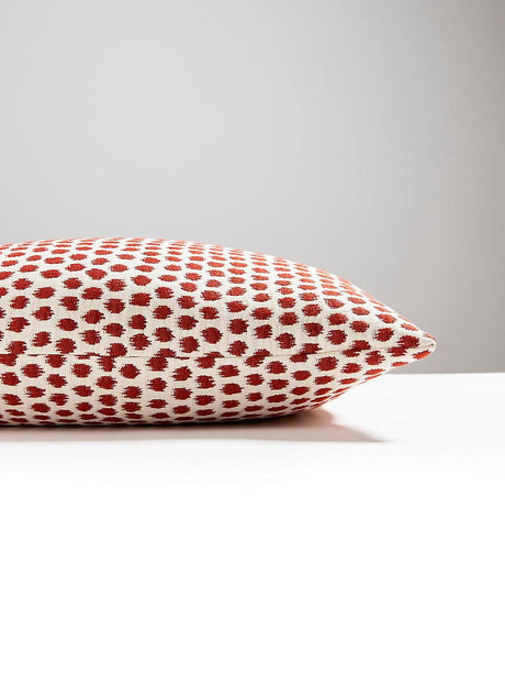 Scalamandre Dot Weave 22 X 22 - Carnelian Decorative Pillow