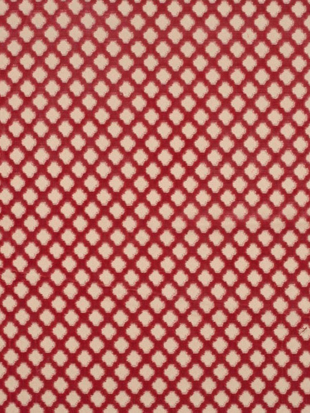 Scalamandre Pomfret | Silk Coral On Beige Fabric