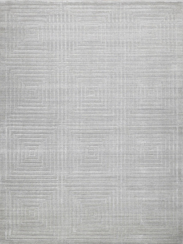 Exquisite Rugs Castelli Handloomed Bamboo Silk and New Zealand Wool 5626 Light Silver 14' x 18' Area Rug