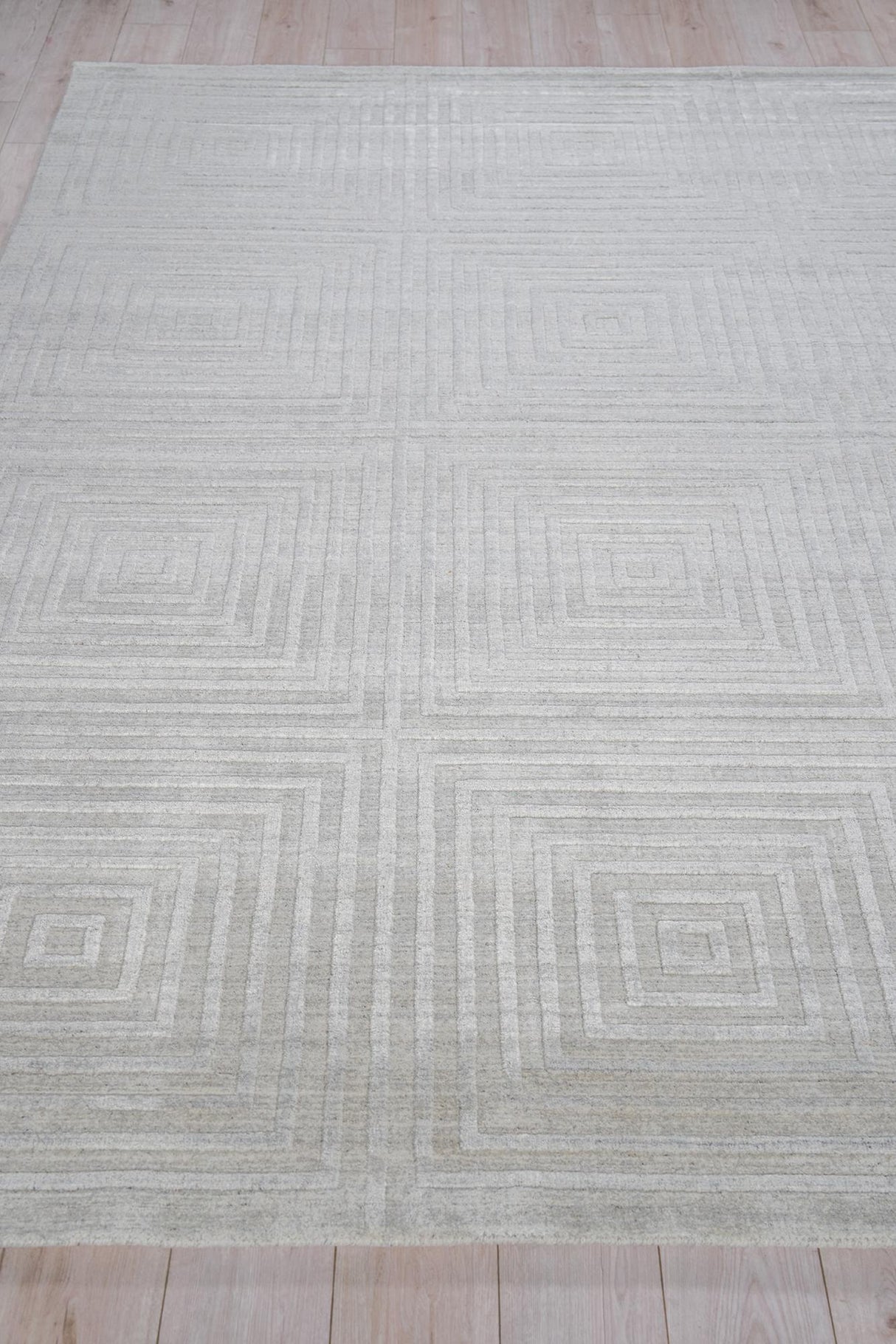 Exquisite Rugs Castelli Handloomed Bamboo Silk and New Zealand Wool 5626 Light Silver 8' x 10' Area Rug