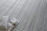 Exquisite Rugs Castelli Handloomed Bamboo Silk and New Zealand Wool 5627 Light Gray 12' x 15' Area Rug