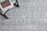 Exquisite Rugs Castelli Handloomed Bamboo Silk and New Zealand Wool 5628 Light Silver 9' x 12' Area Rug