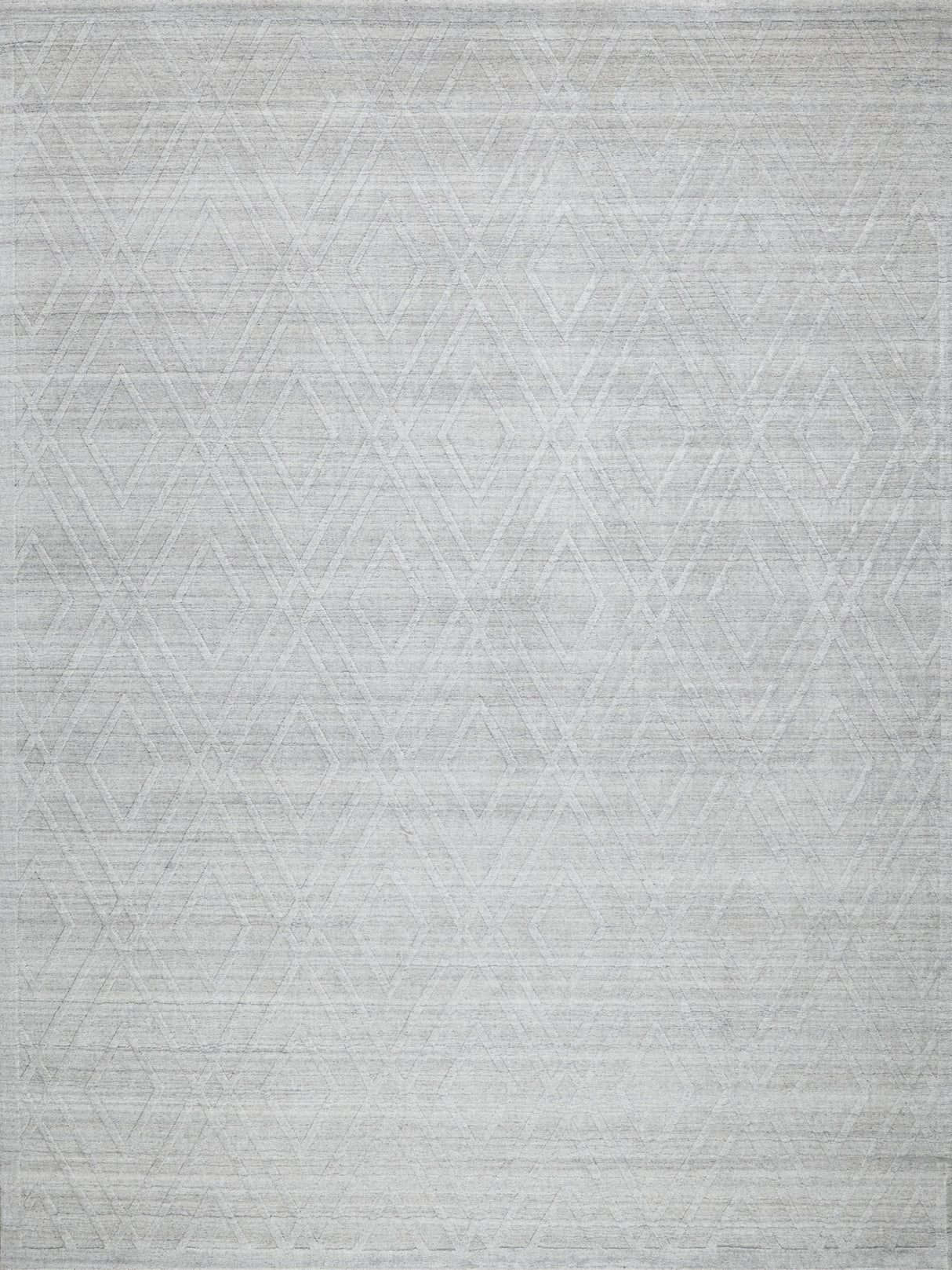 Exquisite Castelli Handloomed Bamboo Silk and New Zealand Wool Light Silver Area Rug 8.0'X10.0' Rug