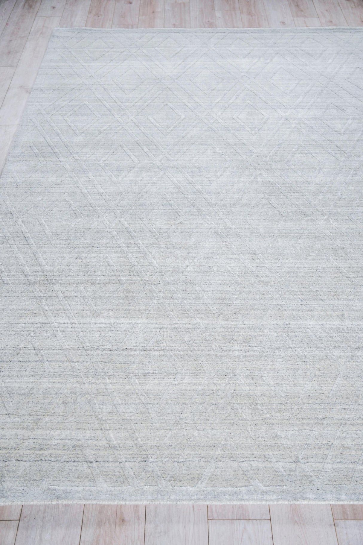 Exquisite Rugs Castelli Handloomed Bamboo Silk and New Zealand Wool 5629 Light Silver 8' x 10' Area Rug