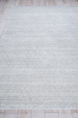 Exquisite Rugs Castelli Handloomed Bamboo Silk and New Zealand Wool 5629 Light Silver 8' x 10' Area Rug