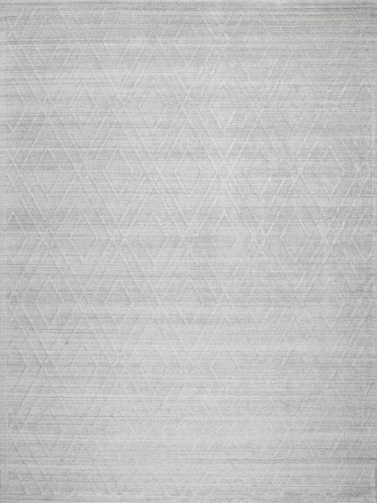 Exquisite Rugs Castelli Handloomed Bamboo Silk and New Zealand Wool 5629 Light Silver 8' x 10' Area Rug