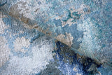 Exquisite Rugs Cosmo Hand-Knotted Wool and Bamboo Silk 5706 Blue/Silver/Dark Gray 14' x 10' Area Rug
