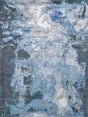 Exquisite Rugs Cosmo Hand-Knotted Wool and Bamboo Silk 5706 Blue/Silver/Dark Gray 8' x 10' Area Rug