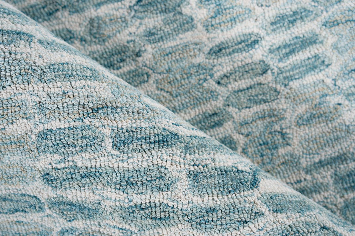 Exquisite Rugs Ink Blot Hand Tufted New Zealand Wool 6308 Turquoise 12' x 15' Area Rug