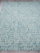 Exquisite Rugs Ink Blot Hand Tufted New Zealand Wool 6308 Turquoise 8' x 10' Area Rug