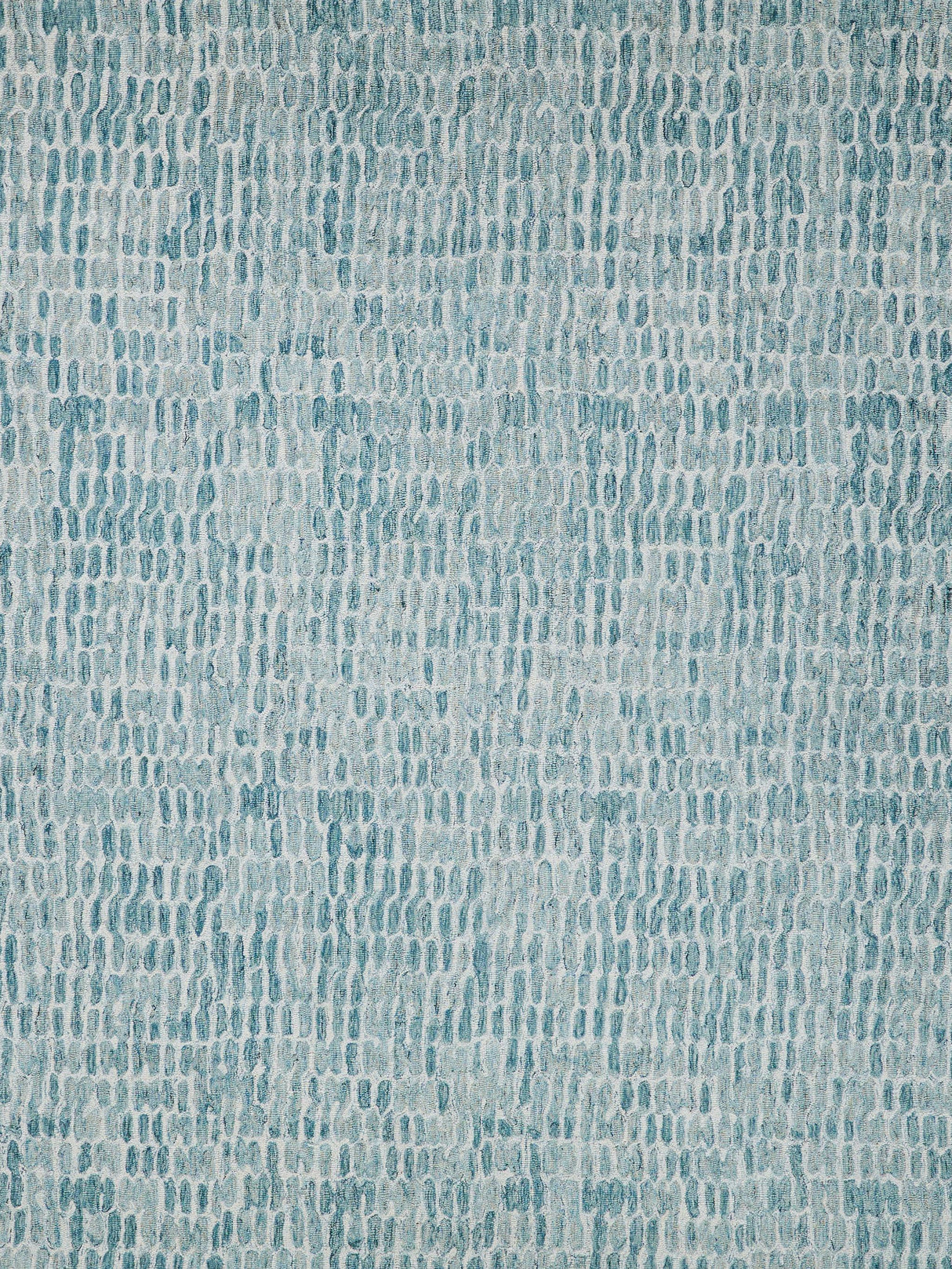 Exquisite Ink Blot Hand Tufted New Zealand Wool Turquoise Area Rug 9.0'X12.0' Rug