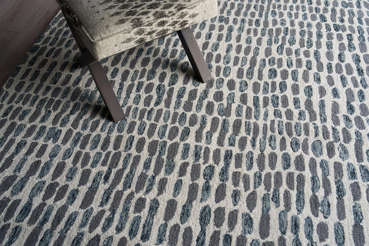 Exquisite Rugs Ink Blot Hand Tufted New Zealand Wool 6310 Black/Gray 8' x 10' Area Rug