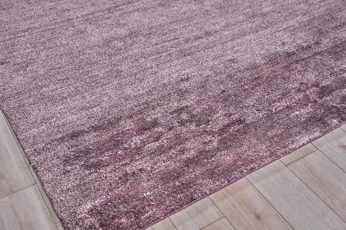 Exquisite Rugs Plush Hand-Knotted Bamboo Silk and Wool 4634 Deep Mauve 9' x 12' Area Rug